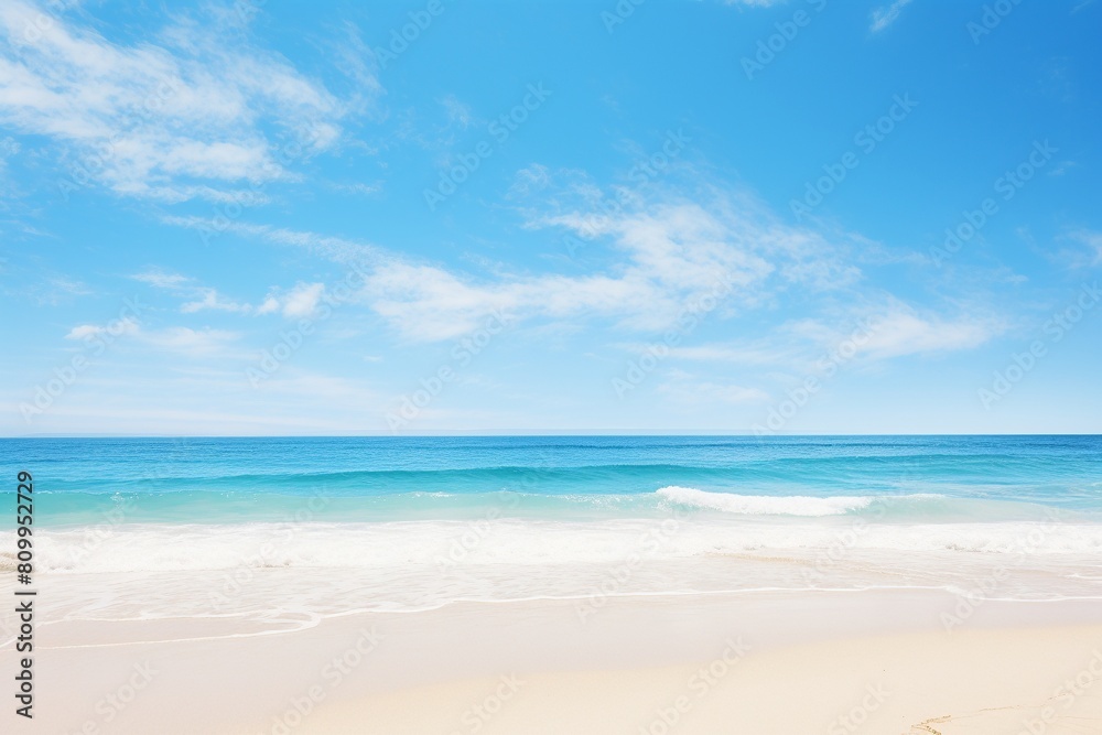 Summer beach and blue ocean and clear sky, nature background Summer beach and blue ocean and clear sky, nature background