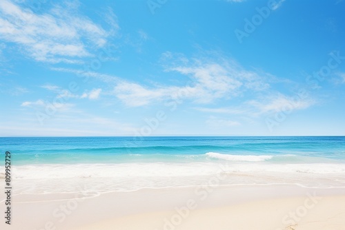 Summer beach and blue ocean and clear sky, nature background