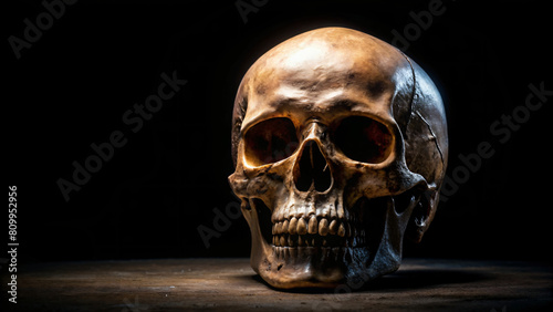 Black background with skull