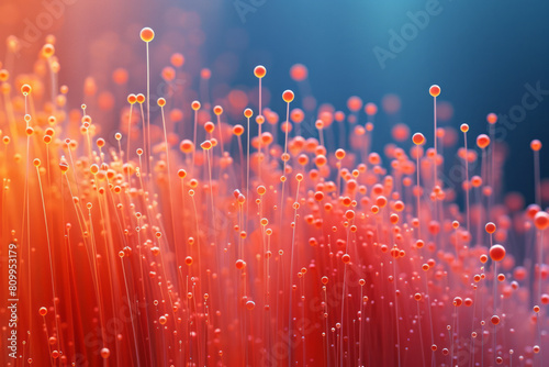 A conceptual visualization of spears as nerve fibers, each line transmitting signals swiftly and directly to enact responses, photo
