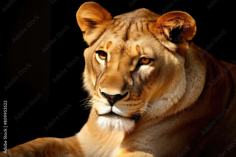 Majestic Lioness Basking in Golden Sunlight Majestic Lioness Basking in Golden Sunlight