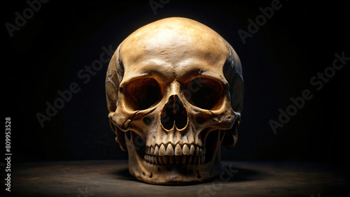 Black background with skull
