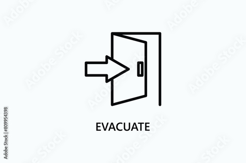 Evacuate Vector Icon Or Logo Illustration photo