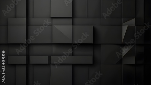 Black geometric vector background, can be used for cover design, poster, advertising Generative AI 