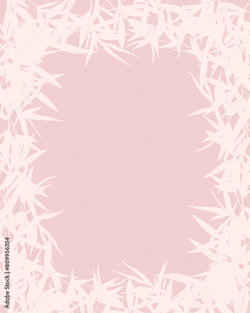 Delicate pastel frame made of silhouettes of tropical plants (leaves, twigs) in a flat style. For invitations, printing, branding, social networks and album covers, notepads Delicate pastel frame made of silhouettes of tropical plants (leaves, twigs) in a flat style. For invitations, printing, branding, social networks and album covers, notepads