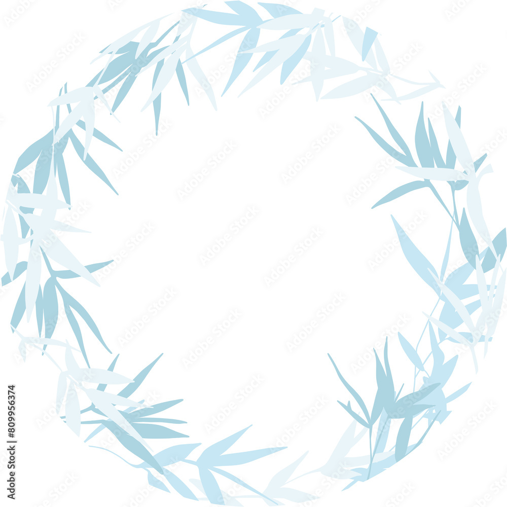 Delicate pastel frame made of silhouettes of tropical plants (leaves, twigs) in a flat style. For invitations, printing, branding, social networks and album covers, notepads Delicate pastel frame made of silhouettes of tropical plants (leaves, twigs) in a flat style. For invitations, printing, branding, social networks and album covers, notepads