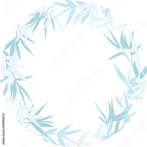 Delicate pastel frame made of silhouettes of tropical plants  leaves  twigs  in a flat style. For invitations  printing  branding  social networks and album covers  notepads