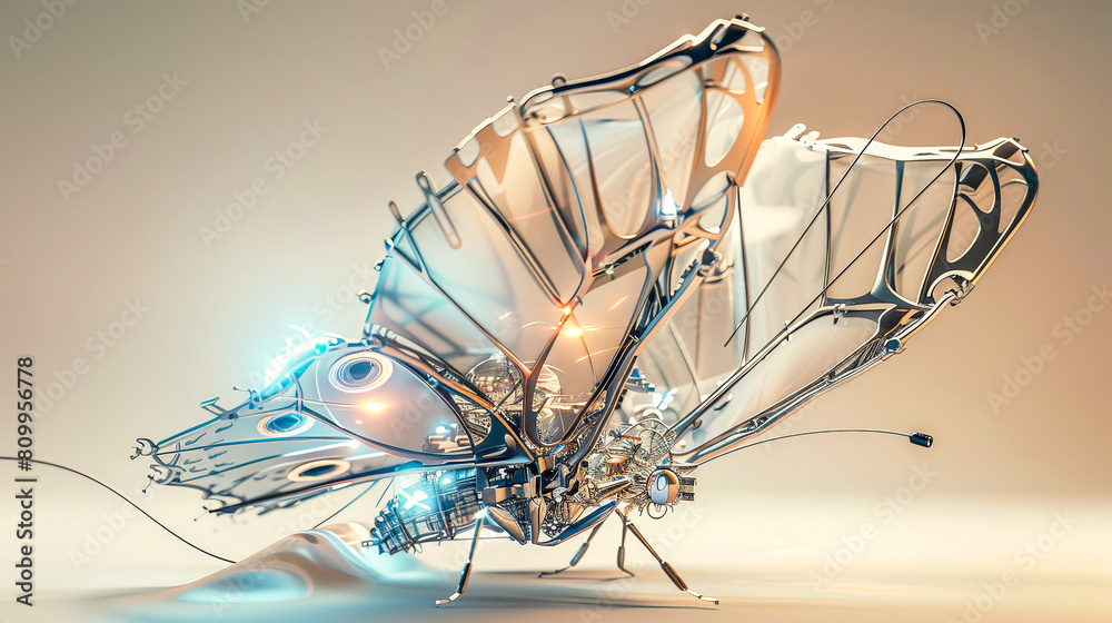 butterfly illustration of steampunk 3d render butterfly illustration of steampunk 3d render