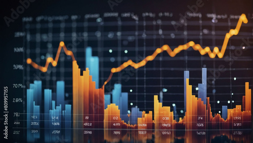 Data Visualization, Graphs and Charts Conveying Key Metrics in Business Report