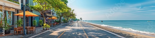 Vibrant Hua Hin Beachfront Promenade with Trendy Cafes Boutiques and Art Galleries photo