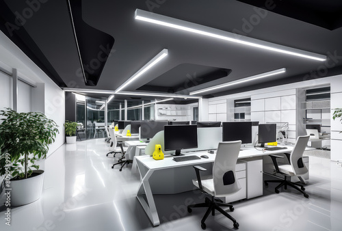 Modern Office Interior with Sleek Design and Ergonomics