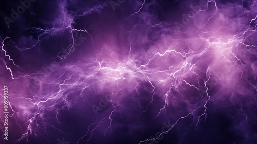 A Stunning Display of Purple Lightning Bolts Illuminating the Night Sky