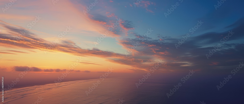 Majestic Ocean Sunset with Colorful Cloudscape Majestic Ocean Sunset with Colorful Cloudscape