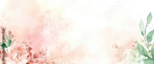 Blossoming Beauty: Watercolor Rose Abstract Art on Light Orange Background © Solo Leveling