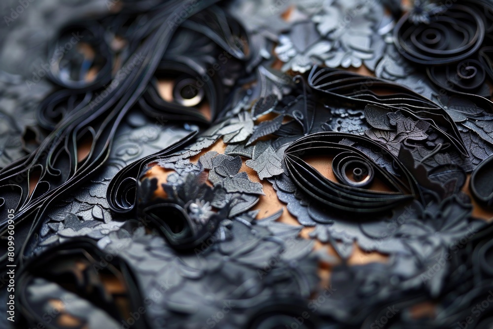 Detailed close up of a piece of paper art. Ideal for creative projects Detailed close up of a piece of paper art. Ideal for creative projects