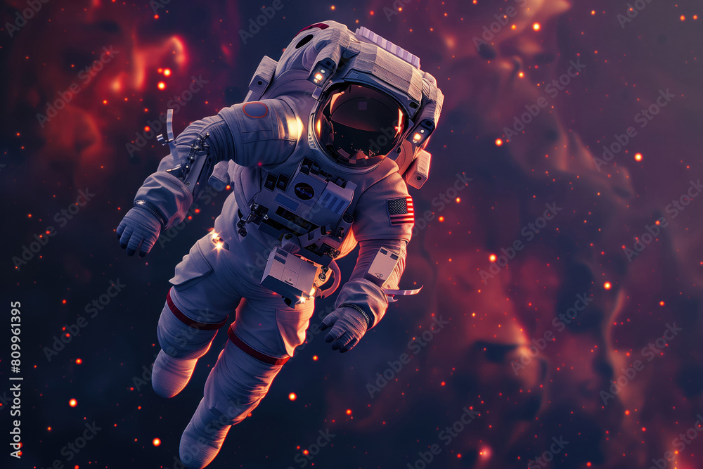 Astronaut floating in space in zero g. Astronaut floating in space in zero g.
