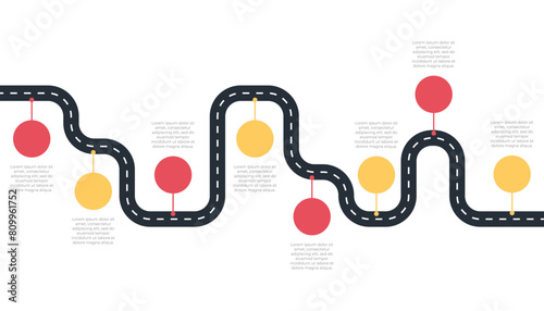 Roadmap process infographic with 8 steps
