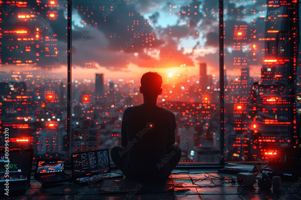 Programmer working in a software developing business man city businessman concept success person male professional background suit career building executive Programmer working in a software developing business man city businessman concept success person male professional background suit career building executive
