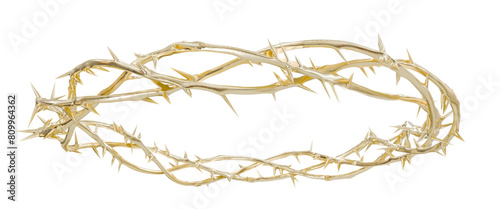 Golden Thorns Reimagined: This 3D artwork reimagines the iconic golden Crown of Thorns for contemporary Christian publications, a powerful symbol of Christ's suffering.