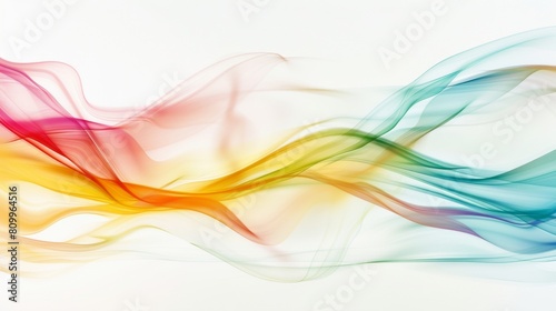 abstract frame with colorful flying shapes, white background, 3d rendering style, pastel color palette, soft lighting.