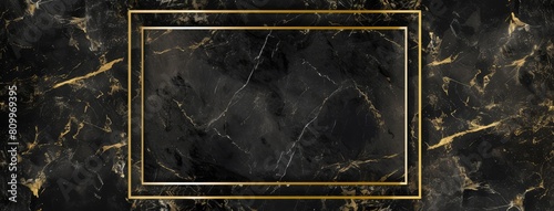 Luxurious Black Marble with Golden Veins Background