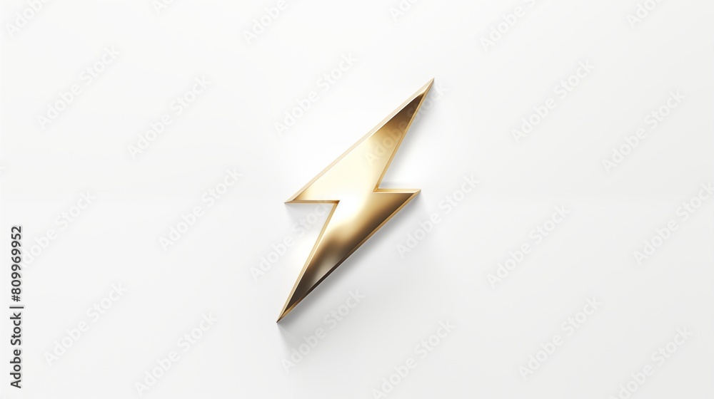 © Miva - Elegant golden lightning bolt logo with a shiny metallic finish on a white background © Miva - Elegant golden lightning bolt logo with a shiny metallic finish on a white background