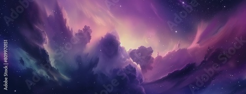 Vibrant Celestial Nightscape with Dreamy Clouds
