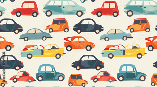 Toy cars seamless pattern design. Repeating print end