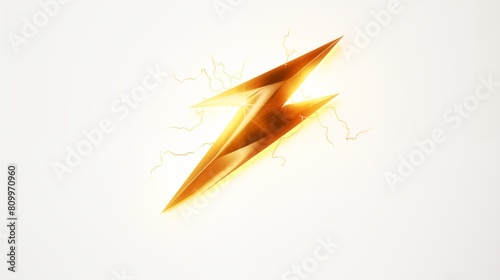 Vibrant gold and orange lightning bolt emblem with electric effects