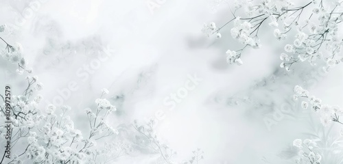 Ethereal Floral Pattern on Soft White Background © evening_tao