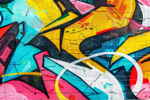 Abstract graffiti wall as background, created by Generative AI, not an actual photograph - perfect inspiration for an artistic pop art backdrop.