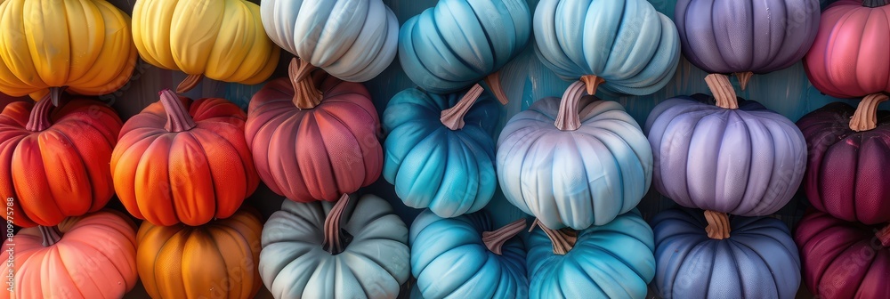 Vibrant Array of Pumpkins in Autumn Colors Vibrant Array of Pumpkins in Autumn Colors
