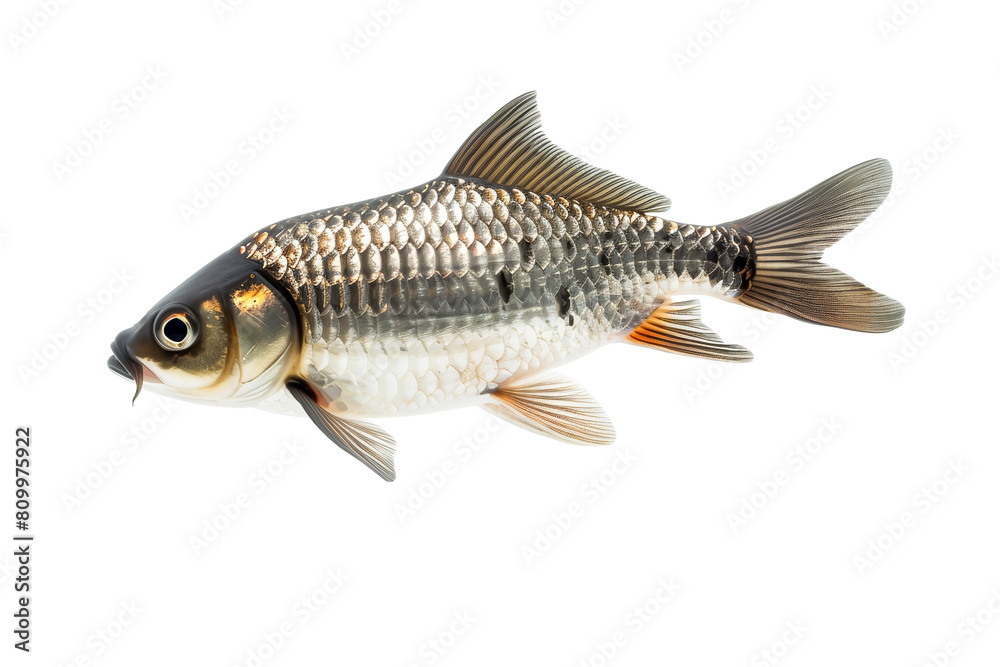 Common Asian Carp Isolated on White Background for Aquatic Studies Common Asian Carp Isolated on White Background for Aquatic Studies