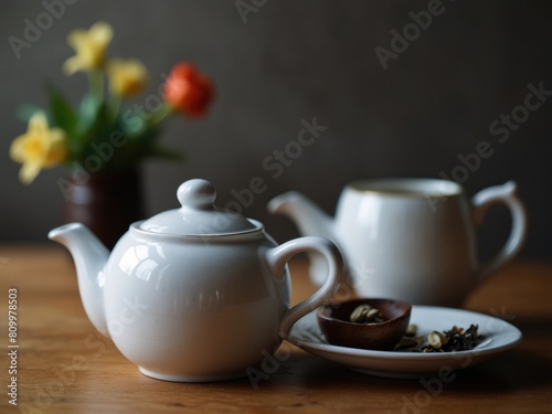 Elegant Tea Time with Fresh Flowers