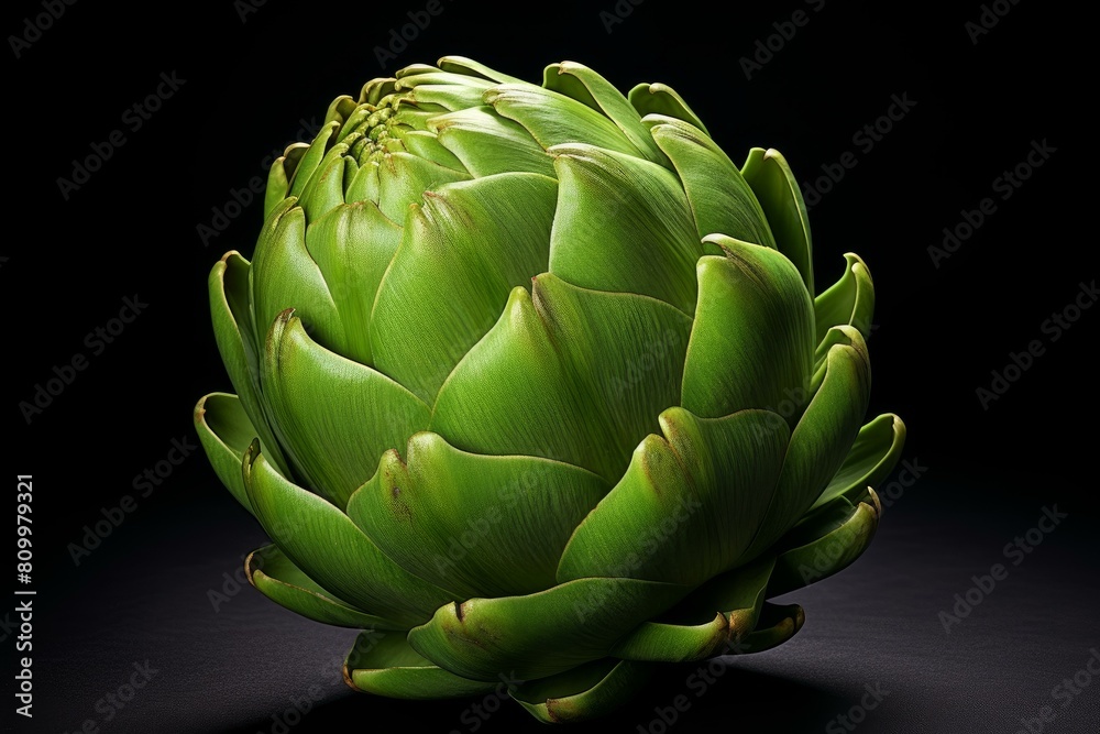 Fototapeta premium Green artichoke on table. Fresh food. Generate Ai