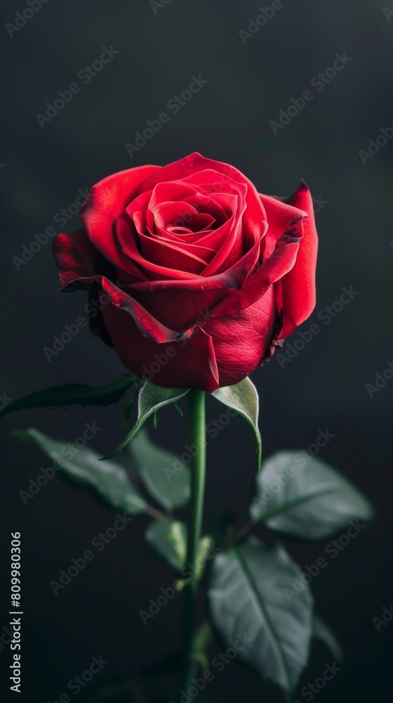 Elegant red rose on dark background Elegant red rose on dark background