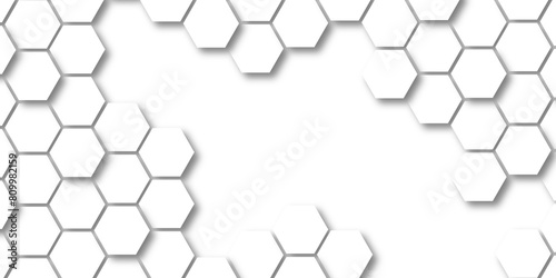 Hexagonal abstract metal background with light. Hexagon concept design abstract technology background vector hexagon pattern. Seamless background. Abstract honeycomb banner background.