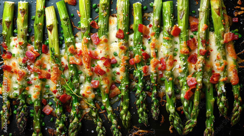 Baked Asparagus with Parmesan and Bacon