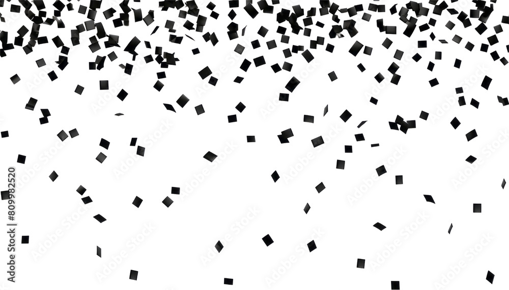 Obraz premium flying black confetti isolated on transparent background cutout