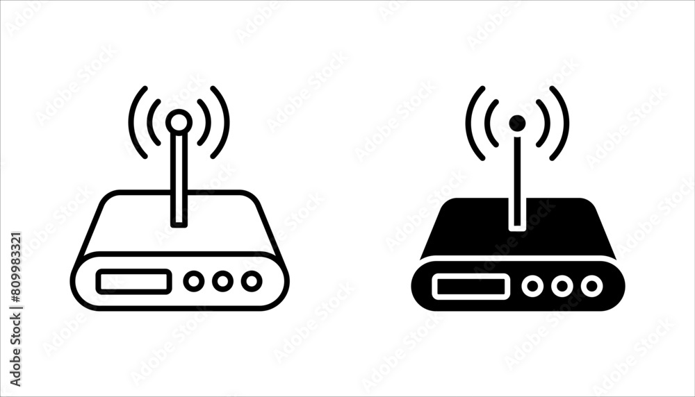 Modem vector icon set, wifi router symbol. vector illustration on white background Modem vector icon set, wifi router symbol. vector illustration on white background