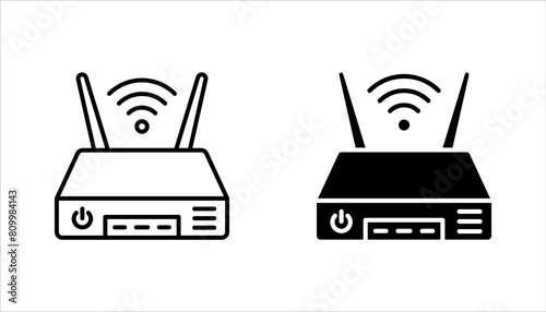 Modem vector icon set, wifi router symbol. vector illustration on white background