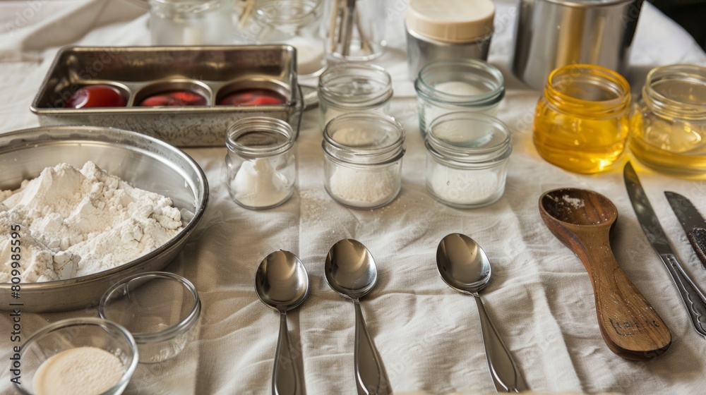 ingredients and tools necessary for creating soaps generative ai