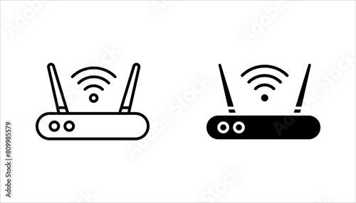 Modem vector icon set, wifi router symbol. vector illustration on white background