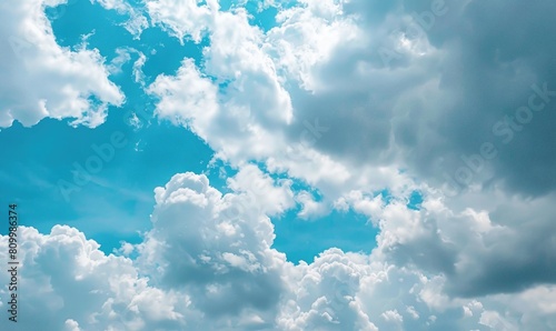 Partly cloudy sky, gentle breeze, nature background
