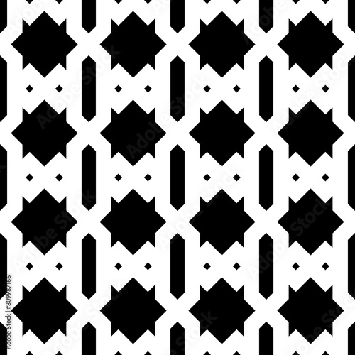 Geometric ornament. Mosaic motif. Pickets, diamonds, figures wallpaper. Quadrangles, hexagons, polygons backdrop. Digital paper, textile print, web designing, abstract background. Seamless vector