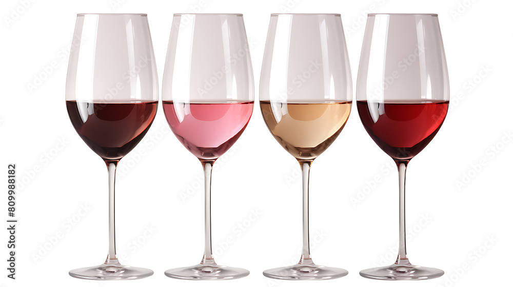 two glasses of red wine isolated on white background