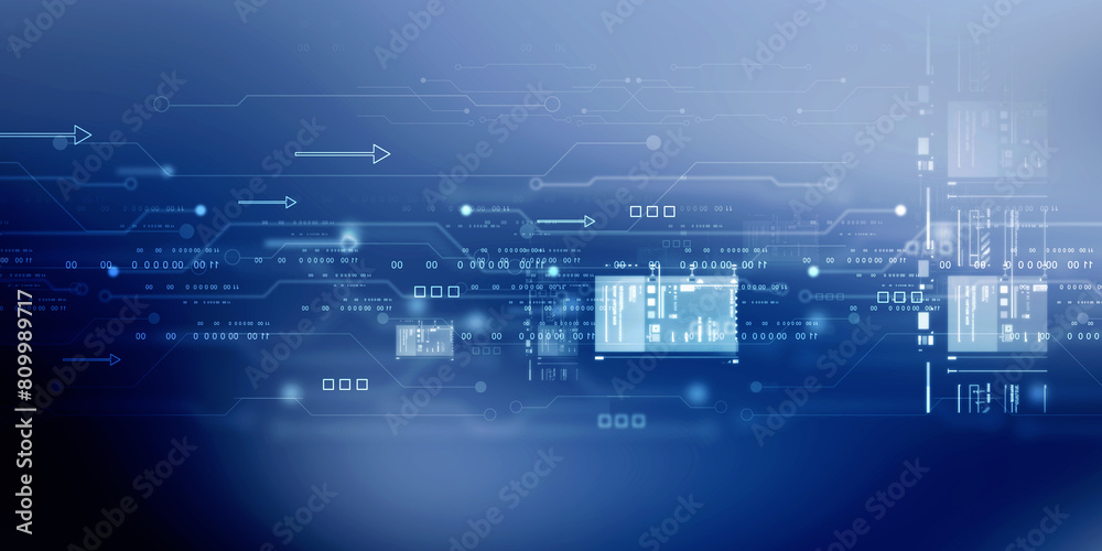 2d illustration Abstract futuristic electronic circuit technology background 2d illustration Abstract futuristic electronic circuit technology background