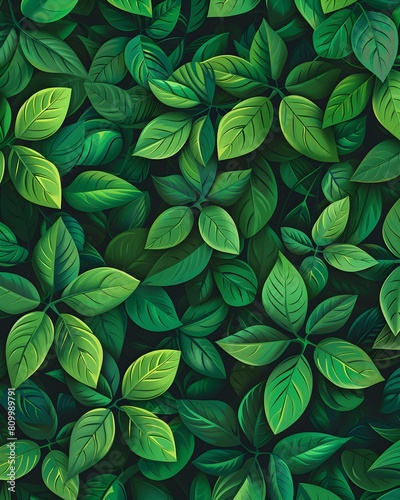 Lush Minimalist Art: A Vibrant of Endless Greenery