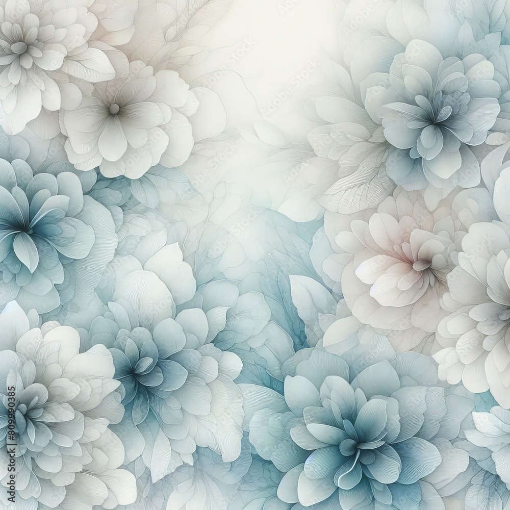 Soft watercolor texture of flowers in pastel blue tones - Delicate floral background of template designs Soft watercolor texture of flowers in pastel blue tones - Delicate floral background of template designs