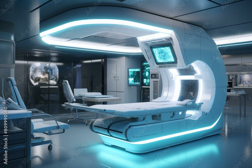 Technology radiologist clinic. Medicine scan. Fictional person. Generate Ai Technology radiologist clinic. Medicine scan. Fictional person. Generate Ai